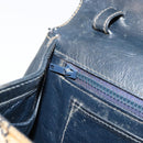GUCCI GG Canvas Schoudertas Beige Marineblauw Goud Auth 92734-24