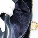 GUCCI GG Canvas Schoudertas Beige Marineblauw Goud Auth 92734-25