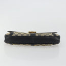 GUCCI GG Canvas Schoudertas Beige Marineblauw Goud Auth 92734-5