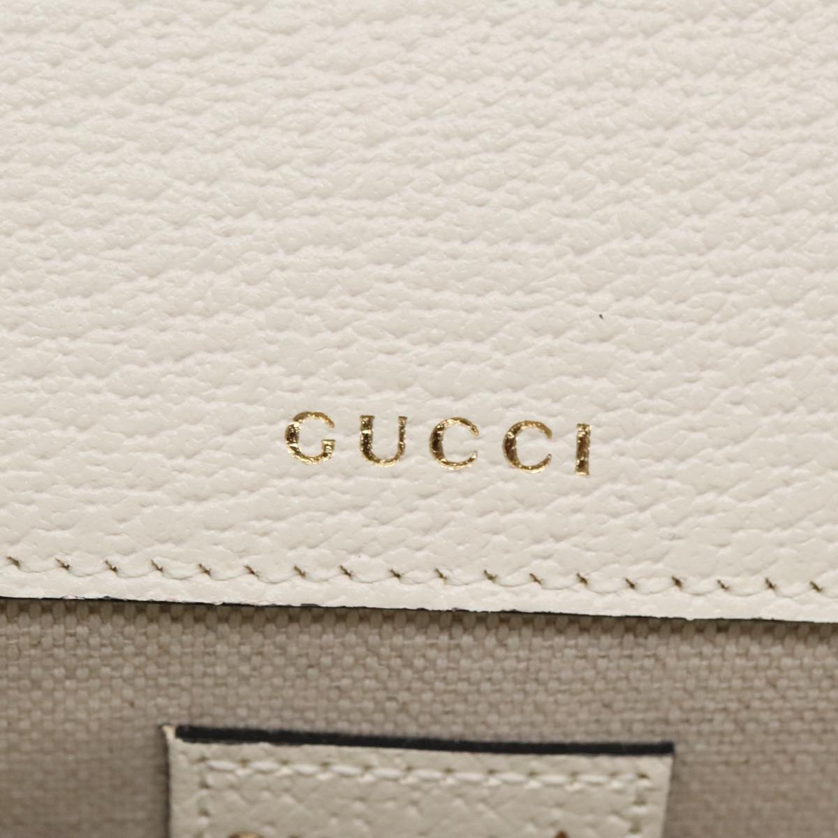 GUCCI Horsebit GUCCIxadidas Shoulder Bag Leather White Gold 658574 Auth 92735S