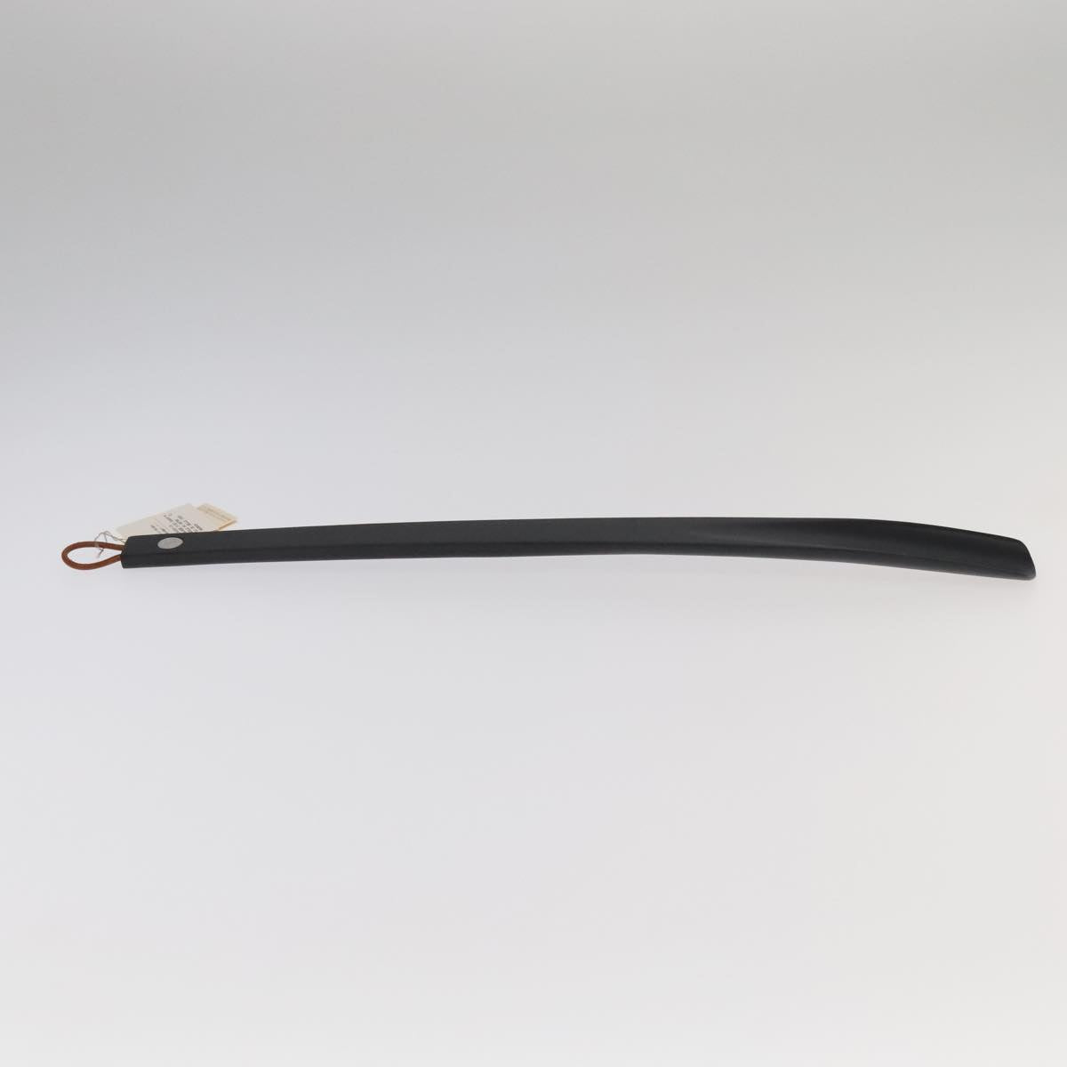 HERMES Shoehorn GM Wood Stainless steel steel Black Auth 92743A