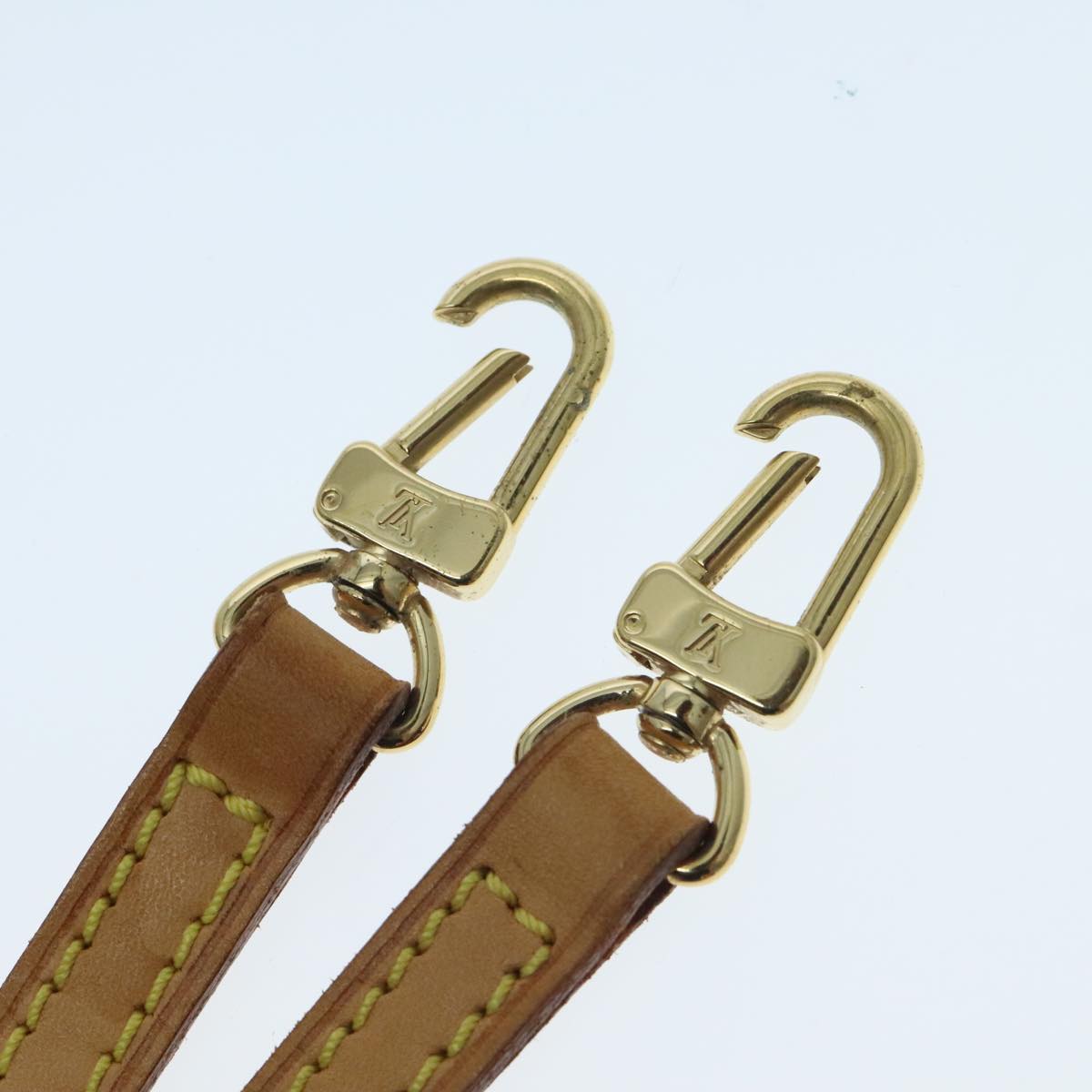 LOUIS VUITTON Shoulder Strap Leather 42.5"" Beige LV Auth 92748