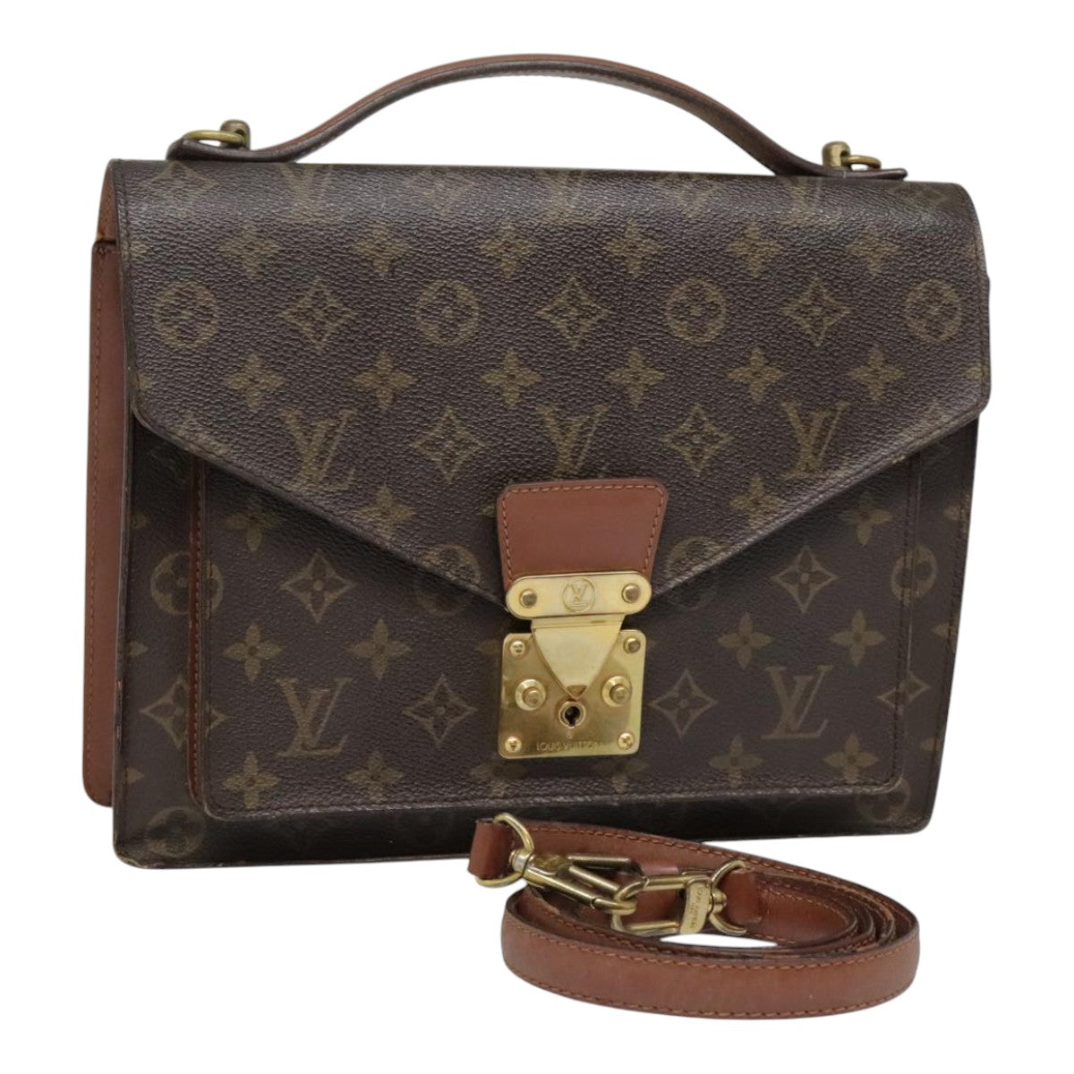 LOUIS VUITTON Monogram Monceau 28 Hand Bag 2way M51185 LV Auth 92750