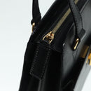 CELINE Hand Bag Leather Black Gold Auth 92770-10