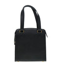 CELINE Hand Bag Leather Black Gold Auth 92770-2