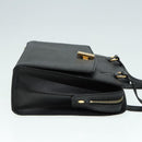 CELINE Hand Bag Leather Black Gold Auth 92770-3
