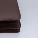 CARTIER Shoulder Bag Leather Wine Red Gold Auth 92771-15