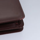 CARTIER Shoulder Bag Leather Wine Red Gold Auth 92771-9