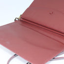 CARTIER Shoulder Bag Leather Wine Red Gold Auth 92771-10