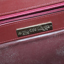 CARTIER Shoulder Bag Leather Wine Red Gold Auth 92771-18