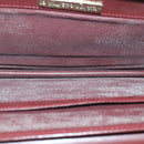 CARTIER Shoulder Bag Leather Wine Red Gold Auth 92771-11