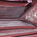 CARTIER Shoulder Bag Leather Wine Red Gold Auth 92771-19