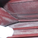 CARTIER Shoulder Bag Leather Wine Red Gold Auth 92771-20