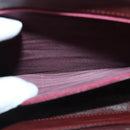 CARTIER Shoulder Bag Leather Wine Red Gold Auth 92771-21