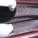 CARTIER Shoulder Bag Leather Wine Red Gold Auth 92771-12