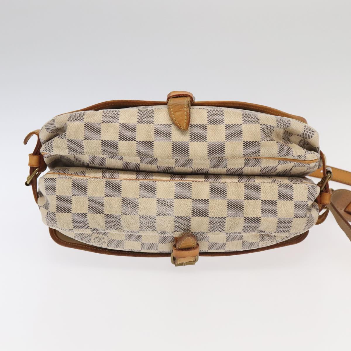 LOUIS VUITTON Damier Azur Saumur 30 Shoulder Bag N48202 LV Auth 92779