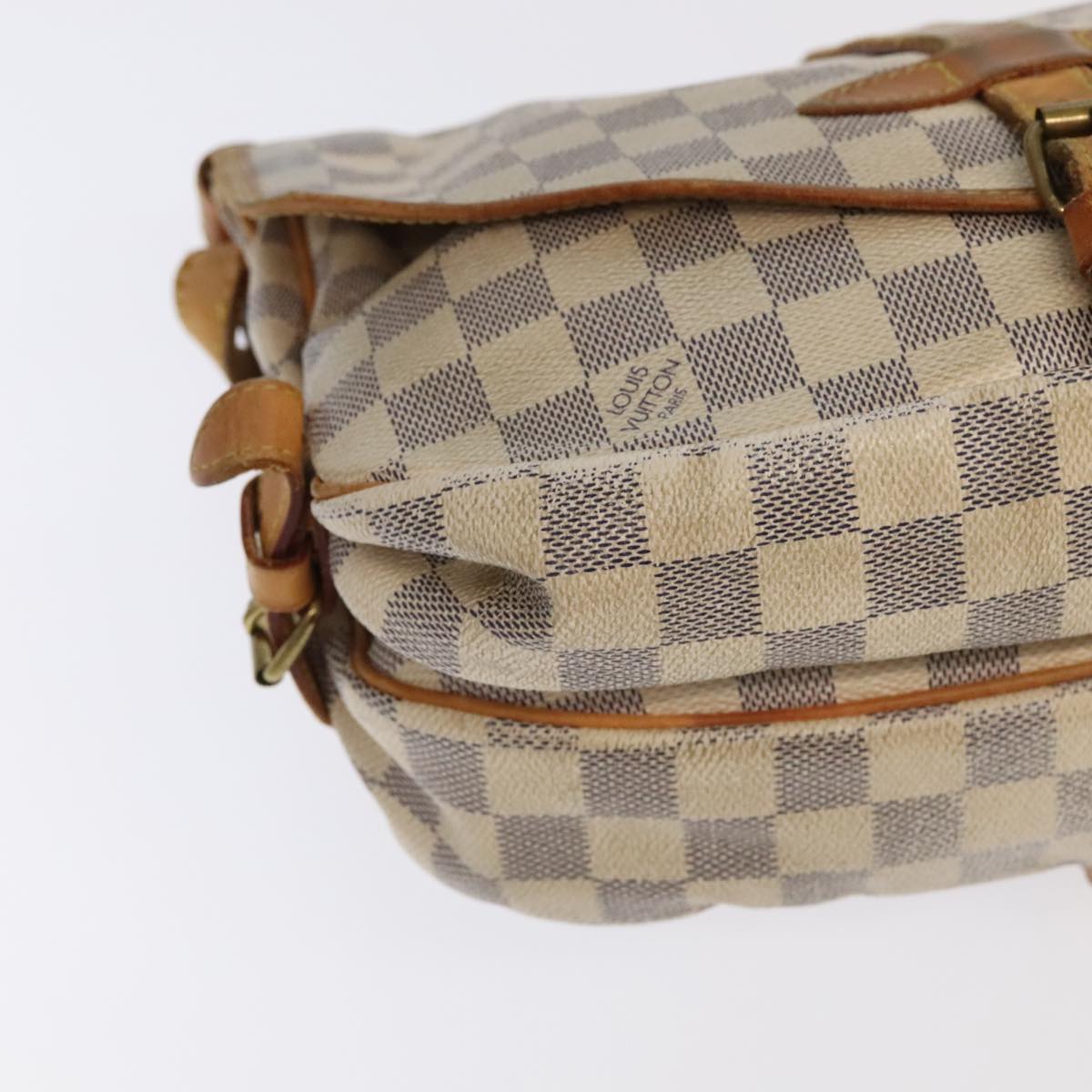 LOUIS VUITTON Damier Azur Saumur 30 Shoulder Bag N48202 LV Auth 92779