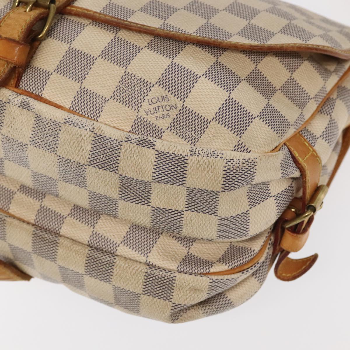 LOUIS VUITTON Damier Azur Saumur 30 Shoulder Bag N48202 LV Auth 92779