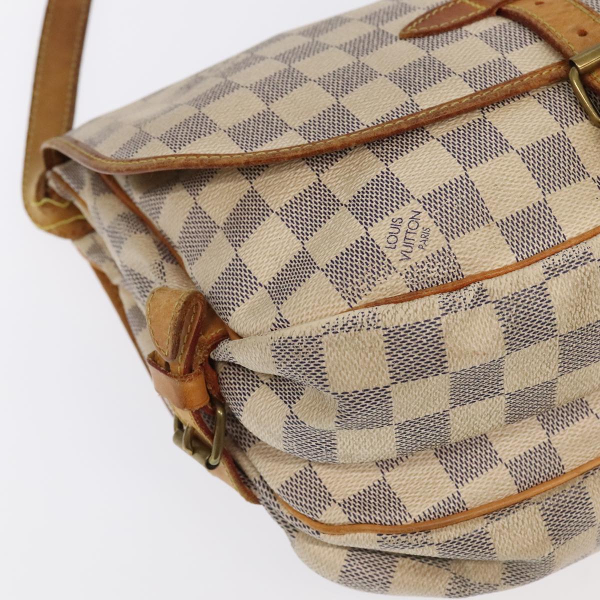 LOUIS VUITTON Damier Azur Saumur 30 Shoulder Bag N48202 LV Auth 92779