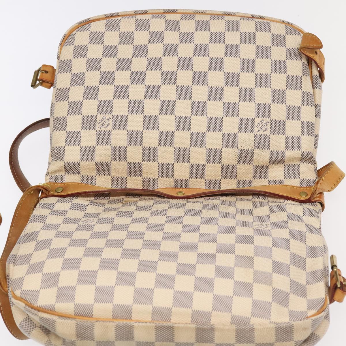 LOUIS VUITTON Damier Azur Saumur 30 Shoulder Bag N48202 LV Auth 92779