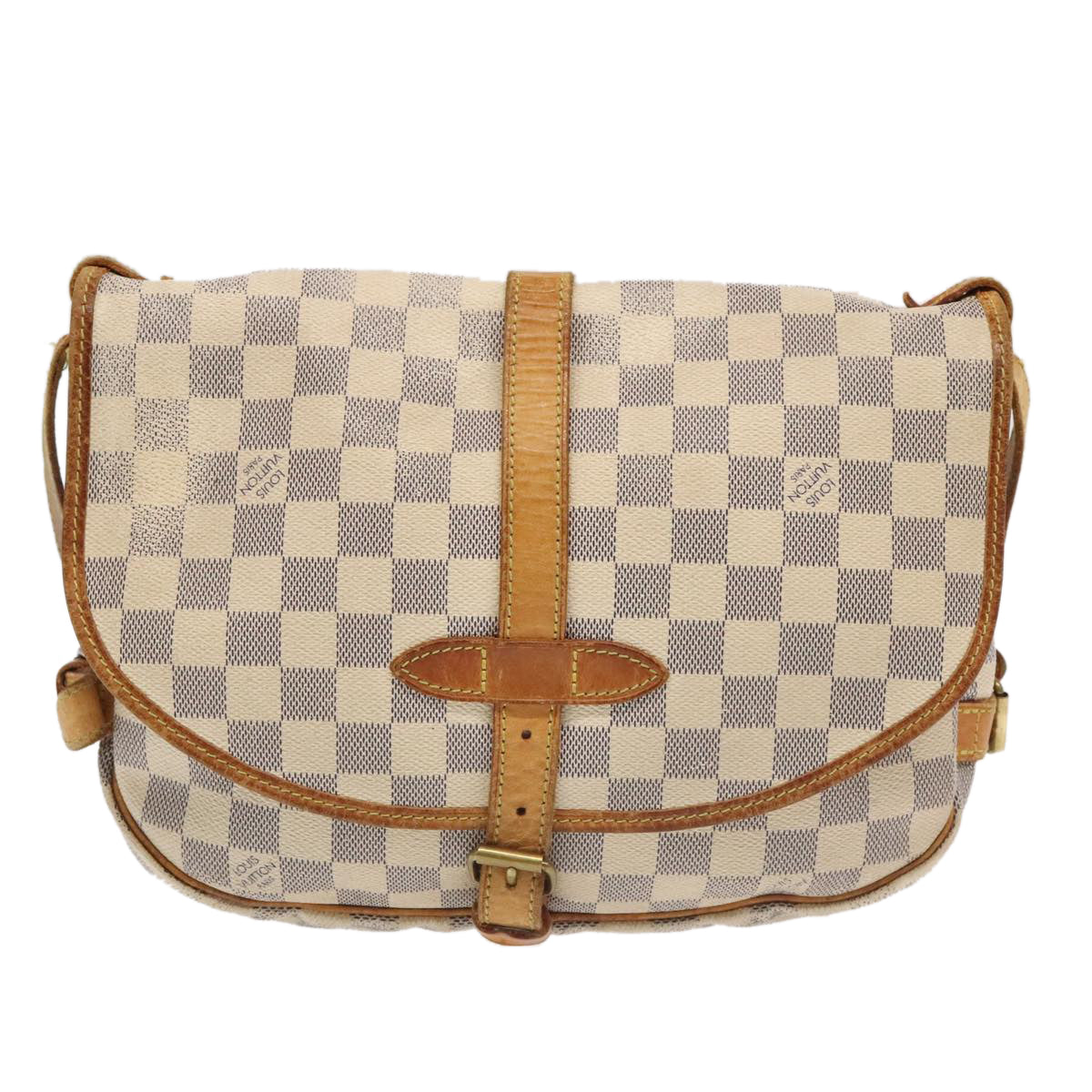 LOUIS VUITTON Damier Azur Saumur 30 Shoulder Bag N48202 LV Auth 92779 - 0