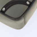 BURBERRY Nova Check Umhängetasche Nylon Leder Grau Beige Silber Auth 92799-16