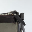 BURBERRY Nova Check Umhängetasche Nylon Leder Grau Beige Silber Auth 92799-8