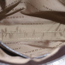 BURBERRY Nova Check Umhängetasche Nylon Leder Grau Beige Silber Auth 92799-10