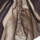 BURBERRY Nova Check Shoulder Bag Nylon Leather Gray Beige Silver Auth 92799-18