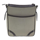 BURBERRY Nova Check Umhängetasche Nylon Leder Grau Beige Silber Auth 92799-2