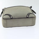 BURBERRY Nova Check Shoulder Bag Nylon Leather Gray Beige Silver Auth 92799-6