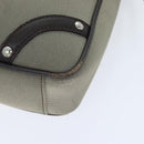 BURBERRY Nova Check Shoulder Bag Nylon Leather Gray Beige Silver Auth 92799-7