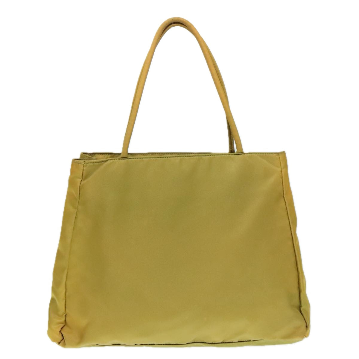 PRADA Tote Bag Nylon Yellow Silver Auth 92807