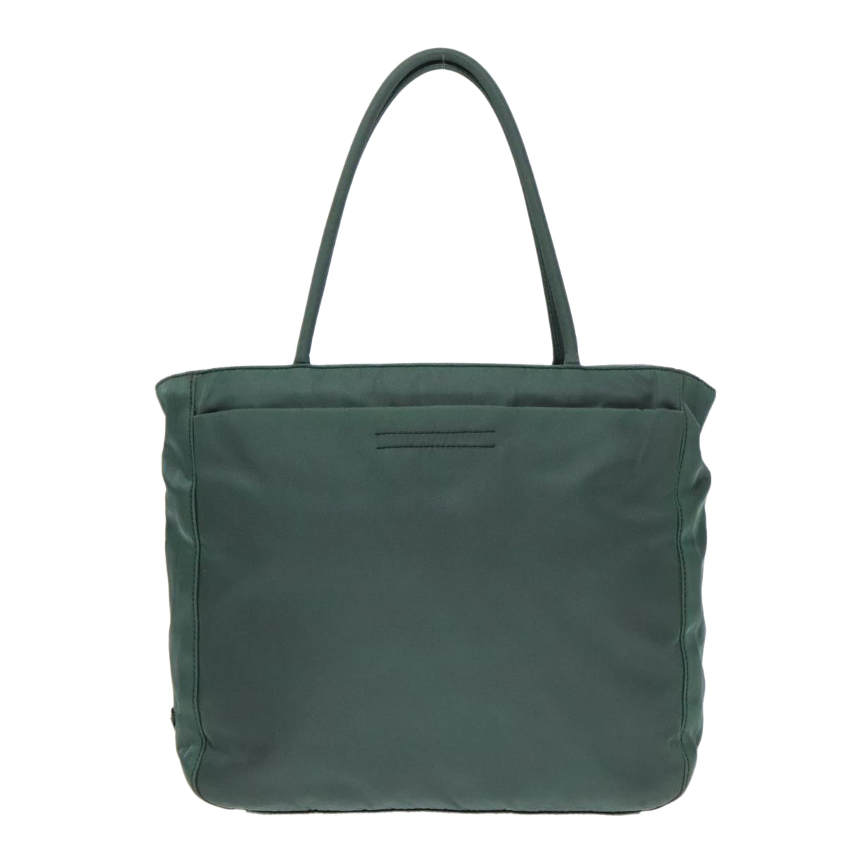 PRADA Tote Bag Nylon Green Silver Auth 92830