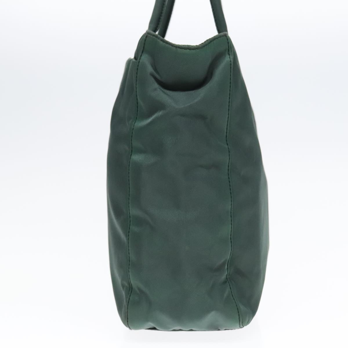 PRADA Tote Bag Nylon Green Silver Auth 92830