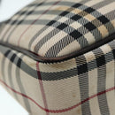 BURBERRY Nova Check Shoulder Bag Nylon Beige Silver Auth 92838-14