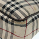 BURBERRY Nova Check Shoulder Bag Nylon Beige Silver Auth 92838-15