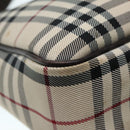 BURBERRY Nova Check Shoulder Bag Nylon Beige Silver Auth 92838-16