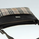 BURBERRY Nova Check Shoulder Bag Nylon Beige Silver Auth 92838-6