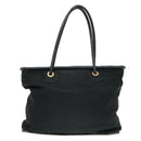 CELINE Tote Bag Nylon Black Gold Auth 92857-13