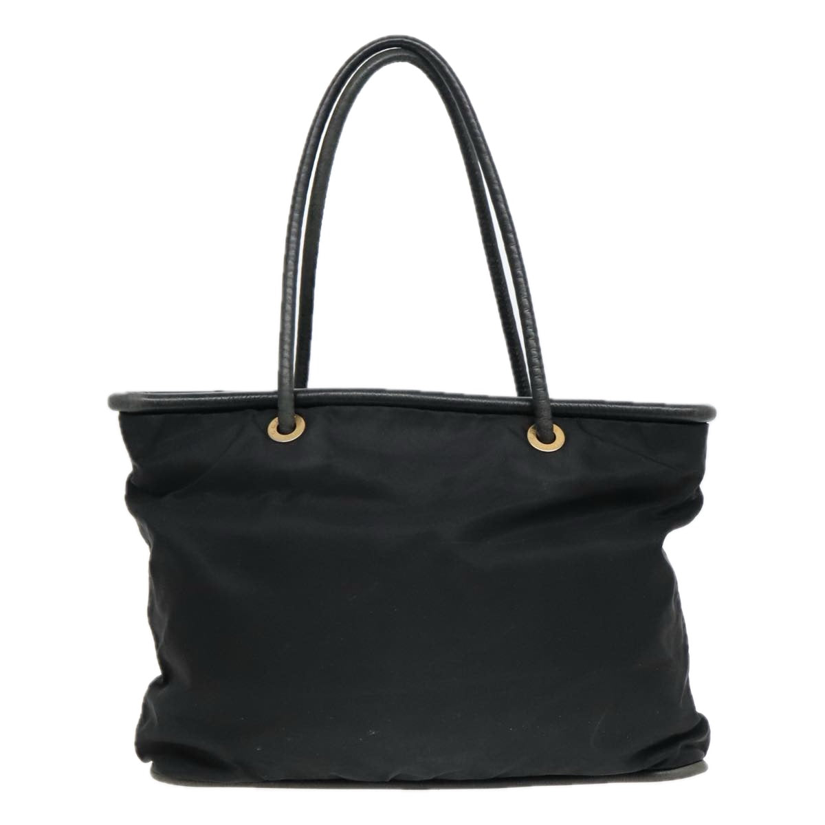 CELINE Tote Bag Nylon Black Gold Auth 92857 - 0