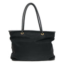 CELINE Tote Bag Nylon Black Gold Auth 92857-2