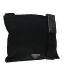 PRADA Shoulder Bag Nylon Black Silver Auth 92858-1