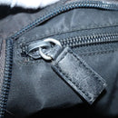 PRADA Shoulder Bag Nylon Black Silver Auth 92858-24