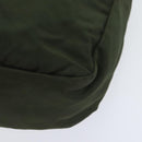 PRADA Tote Bag Nylon Khaki Brown Silver Auth 92859-9