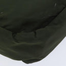 PRADA Tote Bag Nylon Khaki Brown Silver Auth 92859-16