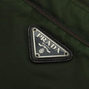 PRADA Tote Bag Nylon Khaki Brown Silver Auth 92859-18