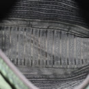 PRADA Tote Bag Nylon Khaki Brown Silver Auth 92859-10