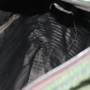 PRADA Tote Bag Nylon Khaki Brown Silver Auth 92859-20