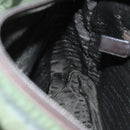 PRADA Tote Bag Nylon Khaki Brown Silver Auth 92859-21